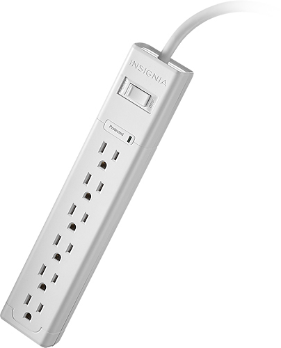 Insignia - 6-Outlet Surge Protector - White - .99