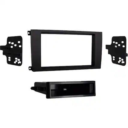 Front. Metra - Dash Kit for Select 2003-2010 Porsche Cayenne DIN DDIN - Matte Black.