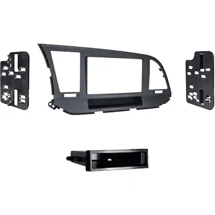 Front. Metra - Dash Kit for Select 2017-2018 Hyundai Elantra DIN - Matte Black.