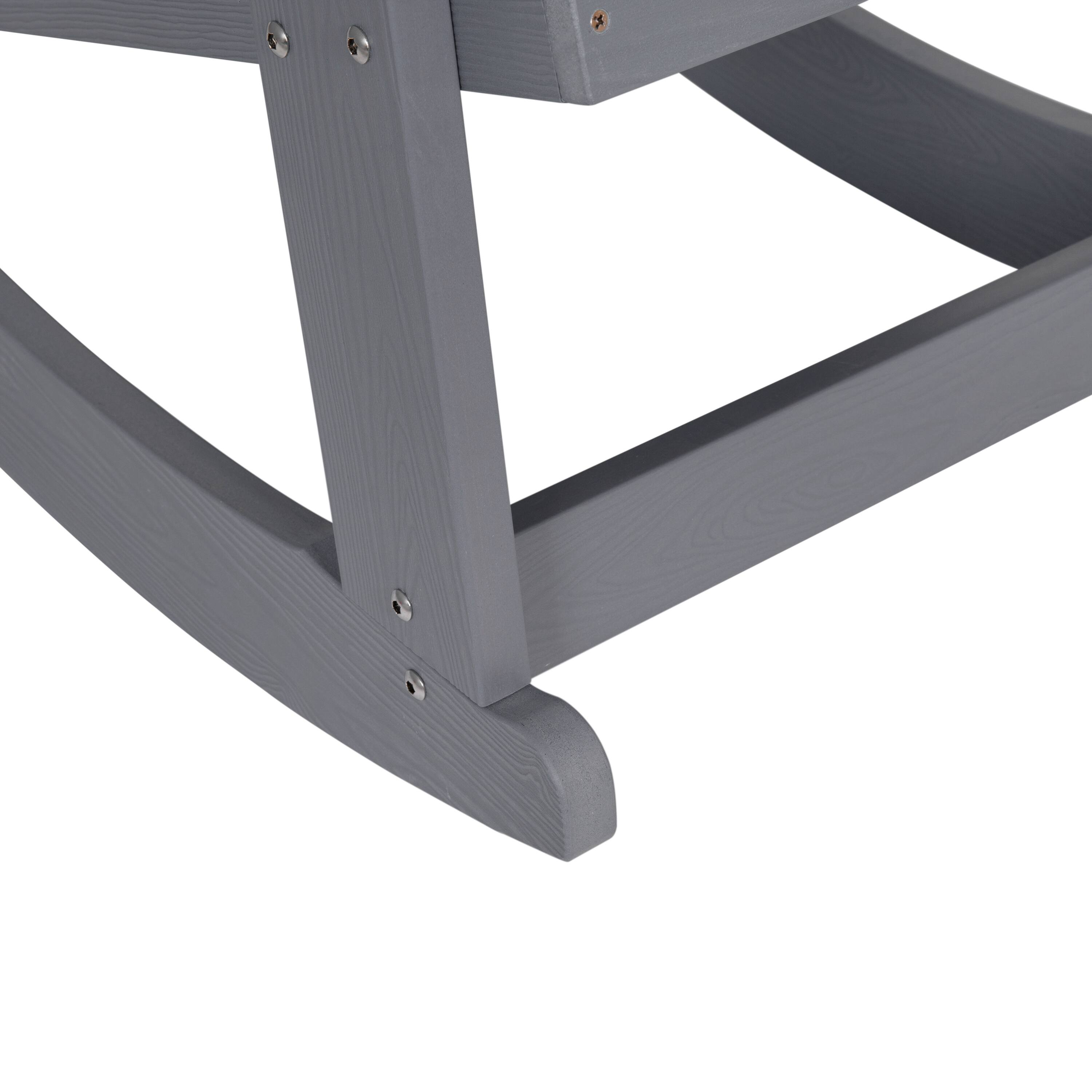 Alt View 10. Emma + Oliver - Set of 2 Marcy Classic All-Weather Poly Resin Rocking Adirondack Chairs with Stainless Steel Hardware for Year Round Use - Gray.