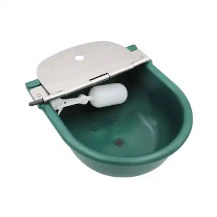 Front. Ficcuss Pets - Drinking Bowl With Stainless Steel Cover - Green.