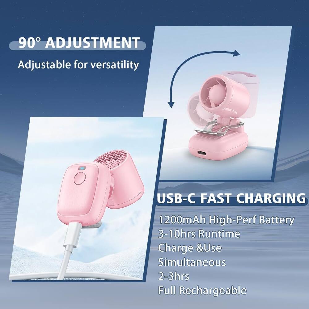 90° ADJUSTMENT  
Adjustable for versatility  

USB-C FAST CHARGING  
1200mAh High-Perf Battery  
3-10hrs Runtime  
Charge & Use Simultaneous  
2-3hrs Full Rechargeable
