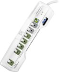 Front Zoom. 7-Outlet Surge Protector - White.