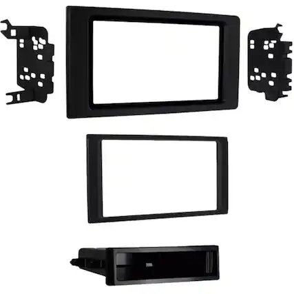 Front. Metra - Dash Kit for Select 2016-2023 Toyota Tacoma DIN DDIN - Matte Black.