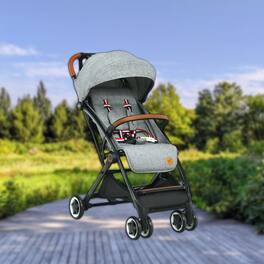 Hivvago - Compact Lightweight Travel Stroller for Toddlers Portable Airplane-Friendly Baby Stroller - Gray