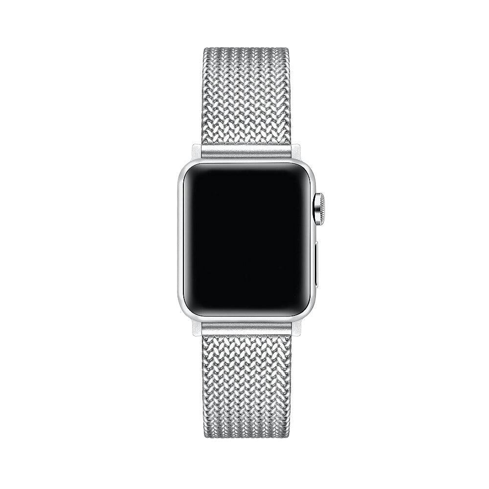 Back. Posh Tech - Knit Stainless Steel Band for Apple Watch - Silver.