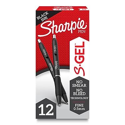 Sharpie - S-Gel Retractable Gel Pens, Fine Point, 0.5mm, Ink, Dozen (2096145) - Black