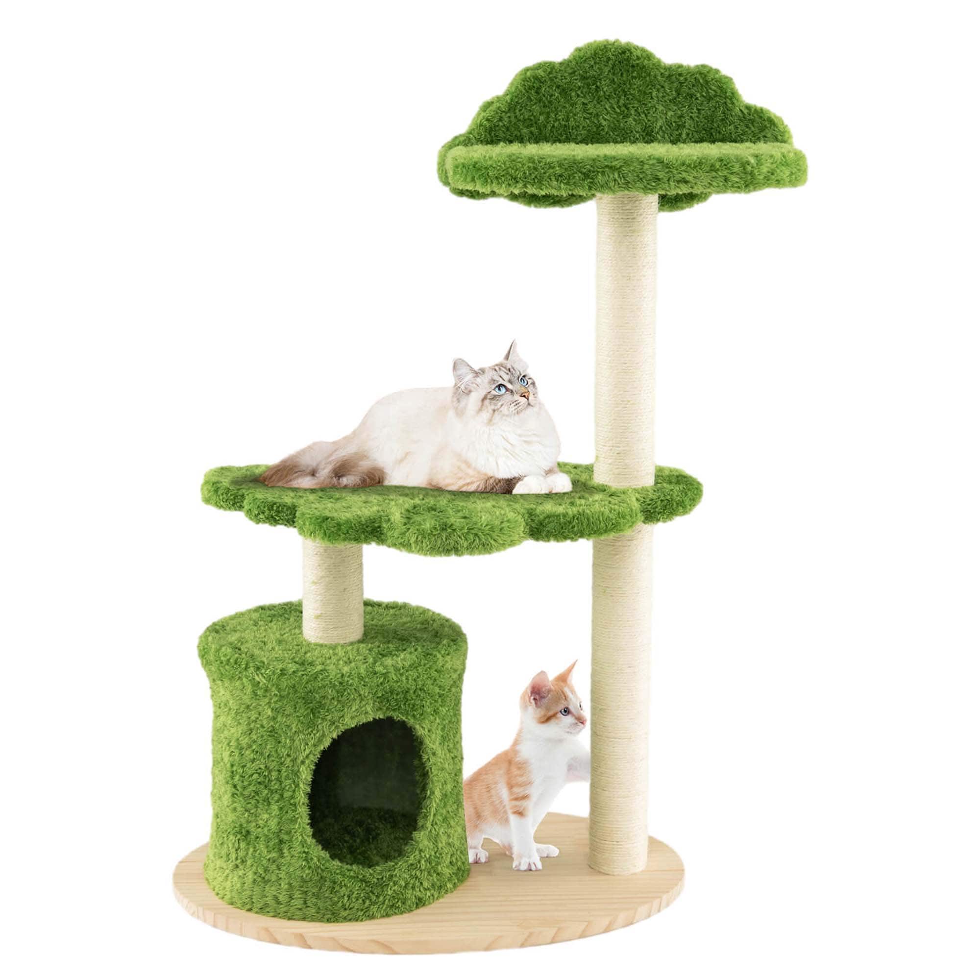 "Costway - 38"" Cute Cat Tree Cat Condo Furniture with Fully Wrapped Sisal Scratching Posts - Green" price history on PriceWatchPro