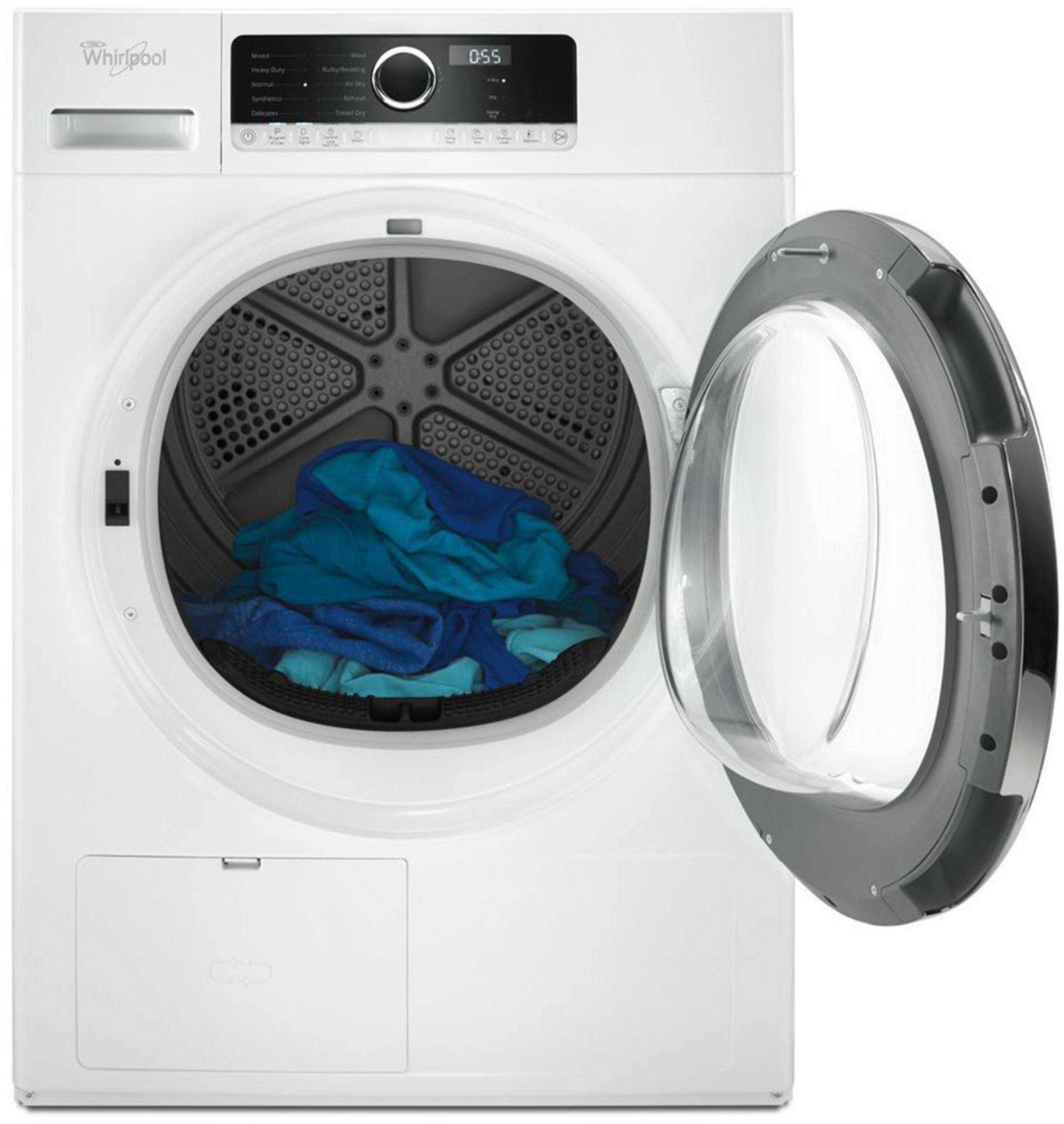 Alt View 3. Whirlpool - 4.3 Cu. Ft. Stackable Electric Dryer with Steam and Wrinkle Shield - White.