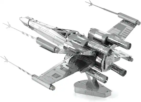 Front. Metal Earth - Metal Earth Star Wars X-Wing Fighter 3D Metal Model Kit Fascinations - Silver.