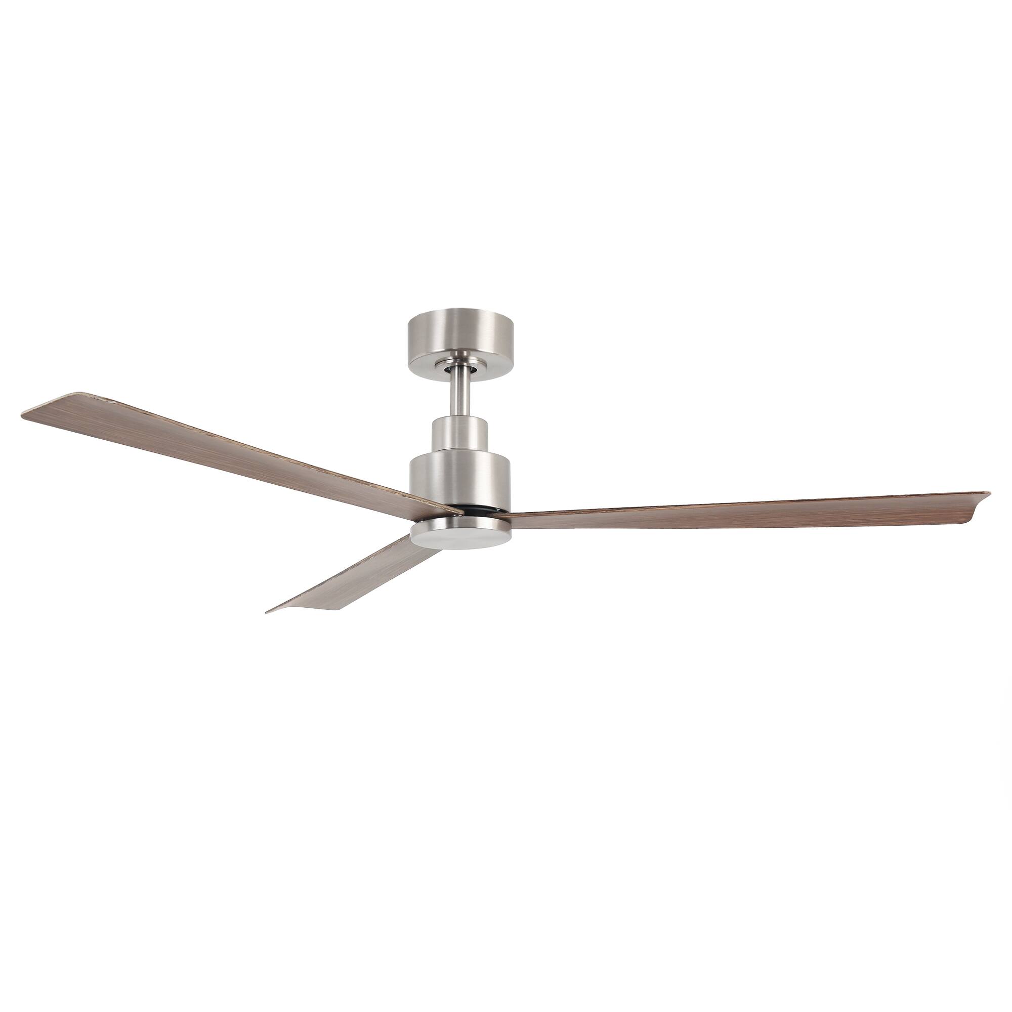 Alt View 8. Parrot Uncle - 52" Modern 3-Blade Ceiling Fan with Reversible DC Motor, 6-Speed, Remote Control, No Light - Nickel.