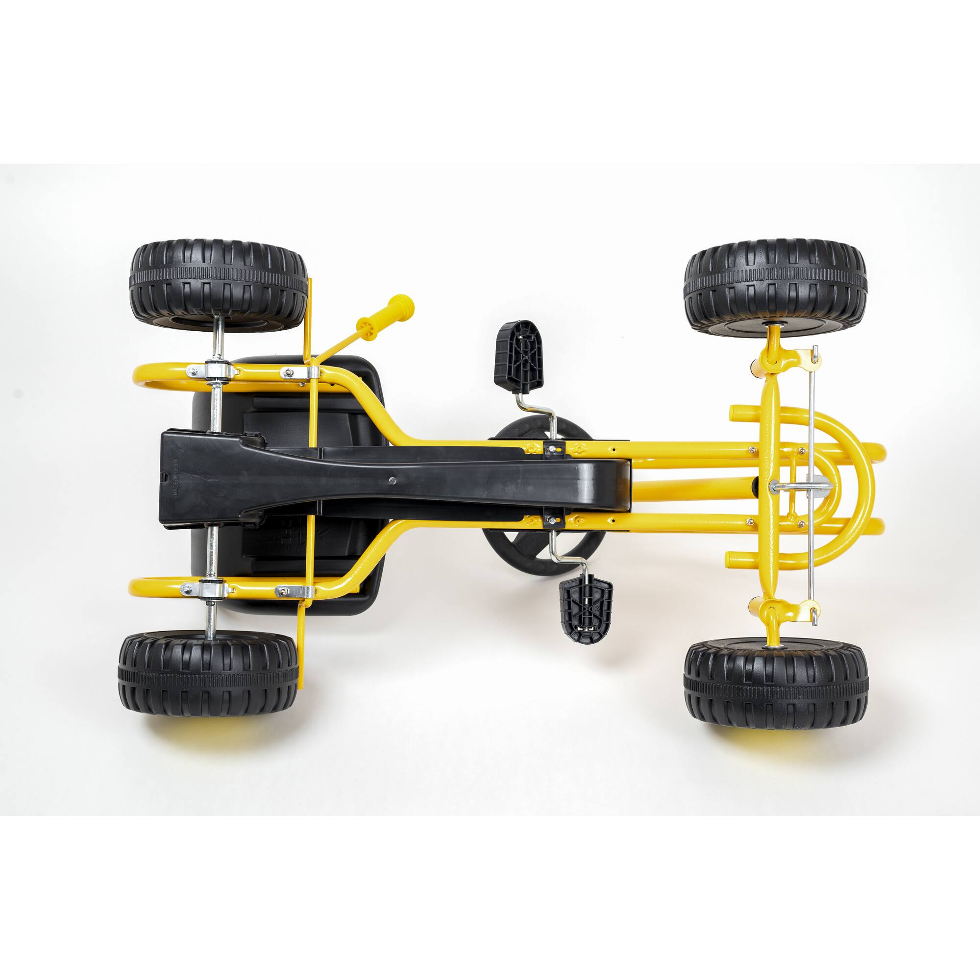 Alt View 5. Qaba - Kart for Kids, 4 Wheel Pedal Go Cart with Adjustable Seat - Yellow.