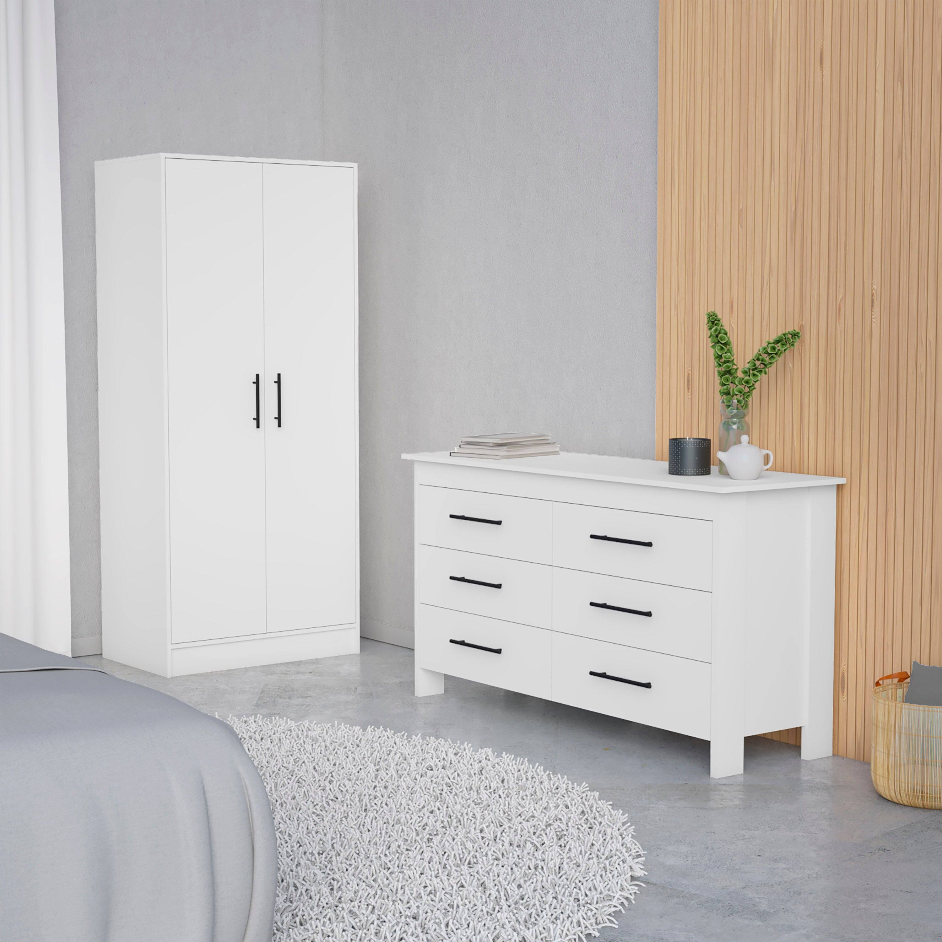 Front. TinyHomie - Canaan 2-Piece Bedroom Set Armoire and Dresser White - White.