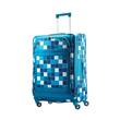 American Tourister - 25" Spinner - Light blue squares - Larger Front