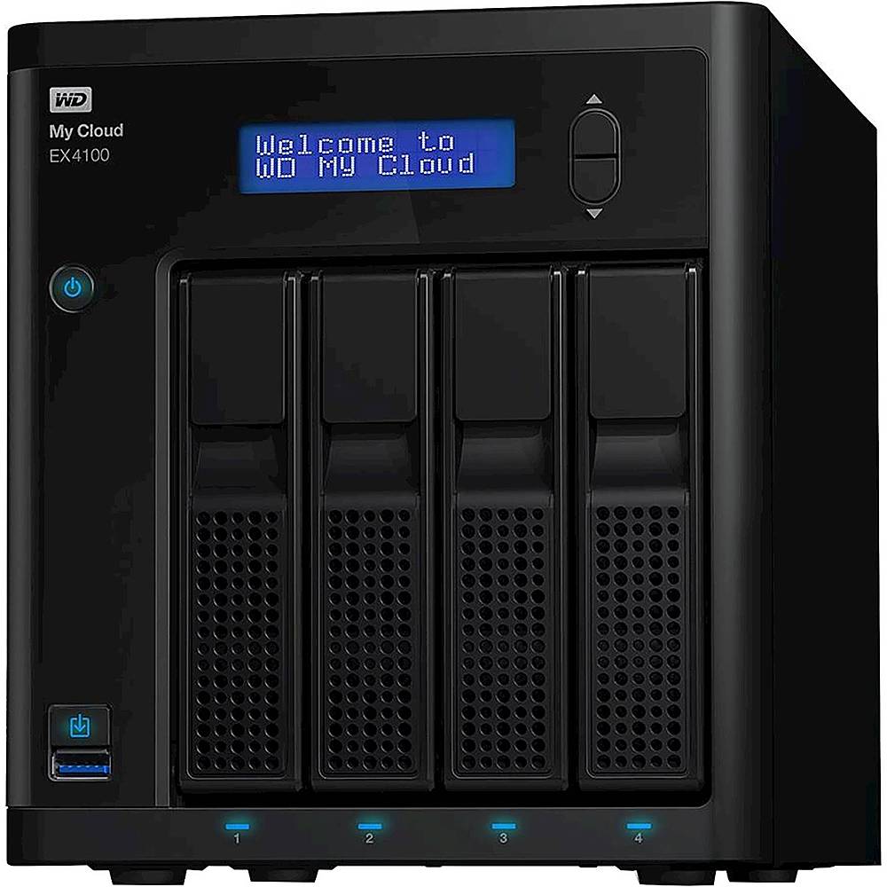 WD - My Cloud EX4100 32TB 4-Bay External Network Storage (NAS) - Black