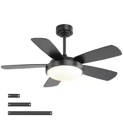 Front. APRILSOUL - 42-in DC Ceiling Fan Remote LED Dimmable 3 Color Quiet Energy Efficient - Black.