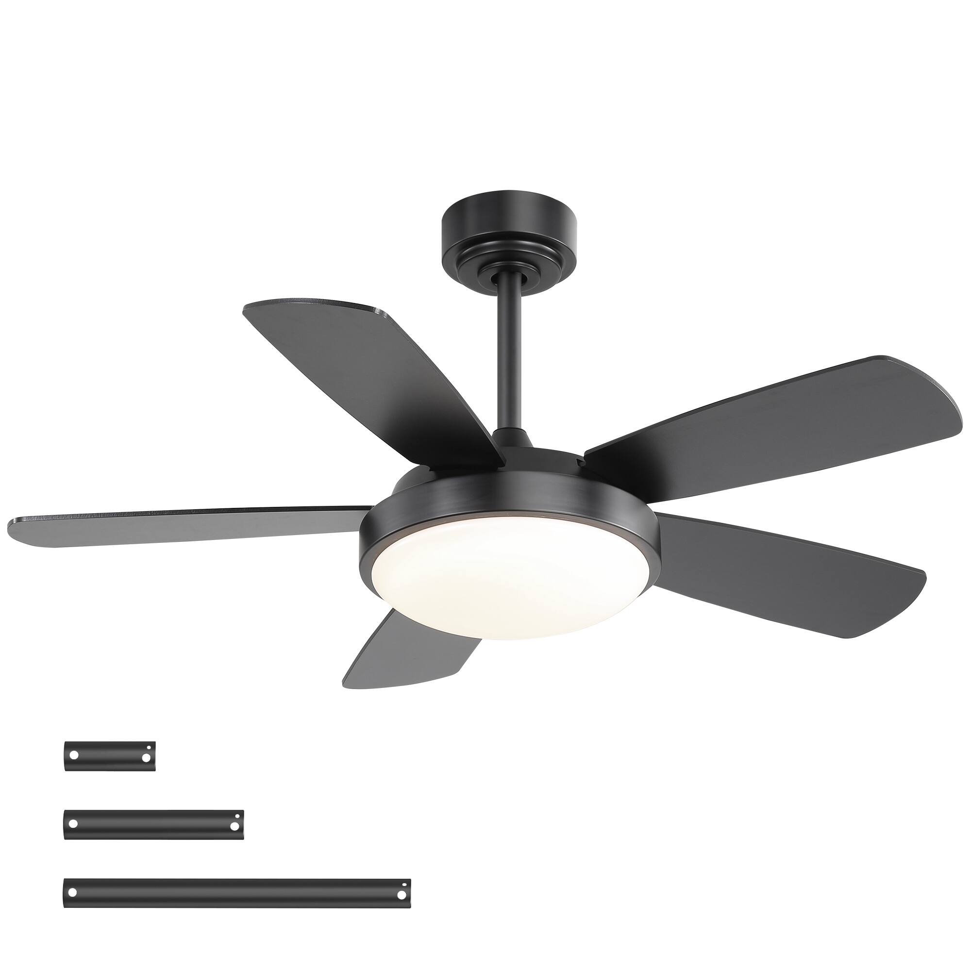 Front. APRILSOUL - 42-in DC Ceiling Fan Remote LED Dimmable 3 Color Quiet Energy Efficient - Black.