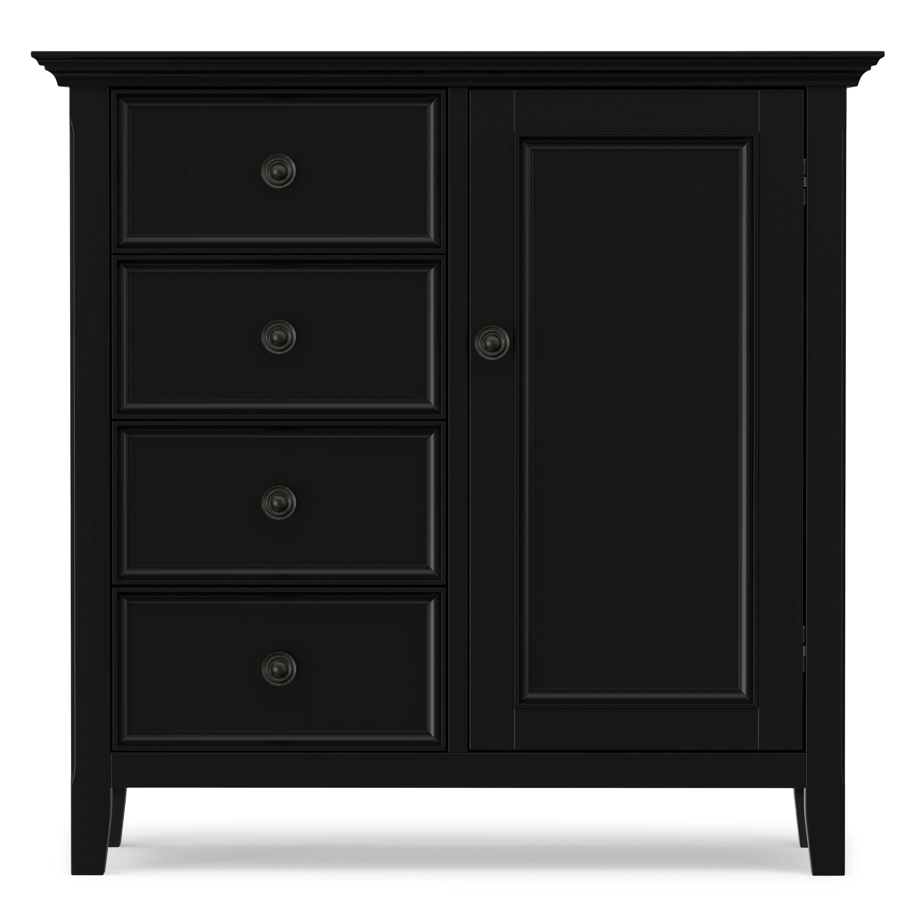 Back. Simpli Home - Simpli Home Amherst 4 Drawer Storage Cabinet - Black.