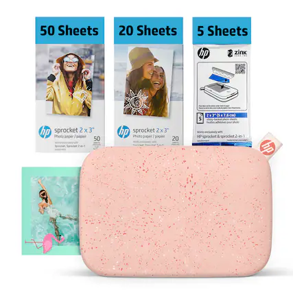 50 Sheets
20 Sheets
5 Sheets
hp zink
hp sprocket 2 x 3" Photo paper / papier 50 Works exclusively with HP sprocket & Sprocket 2-in-1 seulement
hp sprocket 2x3" Photo paper / papier 20 Works exclusively with HP sprocket & Sprocket 2-in-1 seulement
hp sprocket 2x3" 2x3" (5x7,6cm) 5 sheets adhesive photo paper Works exclusively with HP sprocket & Sprocket 2-in-1 seulement