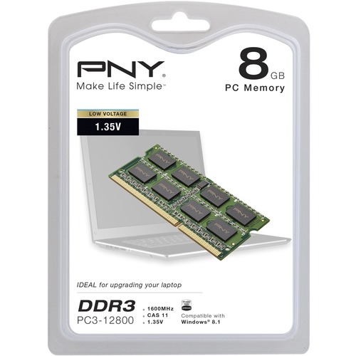  PNY - 1 x 8GB DDR3 Low Voltage Notebook Memory