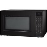 Front Zoom. Sharp - Carousel 1.5 Cu. Ft. Mid-Size Microwave - Black.