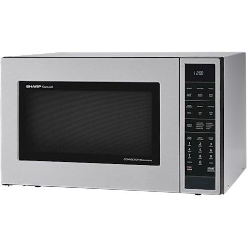 Left View: Sharp - Carousel 1.5 Cu. Ft. Mid-Size Microwave - Silver