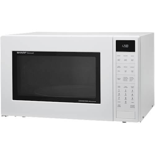 Left View: Sharp - Carousel 1.5 Cu. Ft. Mid-Size Microwave - White