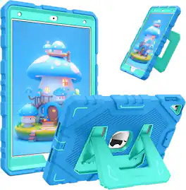 Fintie - Case for iPad 9th 8th 7th 10.2 inch Fully-Body Rugged Heavy Duty Shockproof Protective Case with Built-in Kickstand - Blue