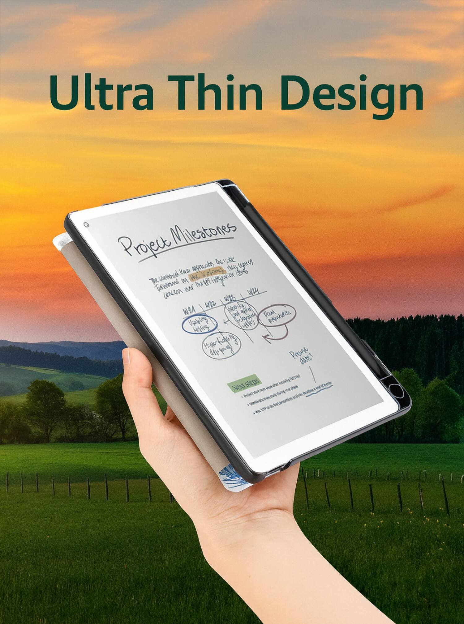Ultra Thin Design

Project Milestones

The project has approached its final stages. The team is now focusing on the final touches and preparations for the launch.

- [ ] Final preparations
- [ ] Launch date

Next steps:
- Review project timeline
- Finalize marketing plans
- Prepare for launch

[Handwritten notes]
- "Visibility"
- "Final preparations"
- "Launch date"