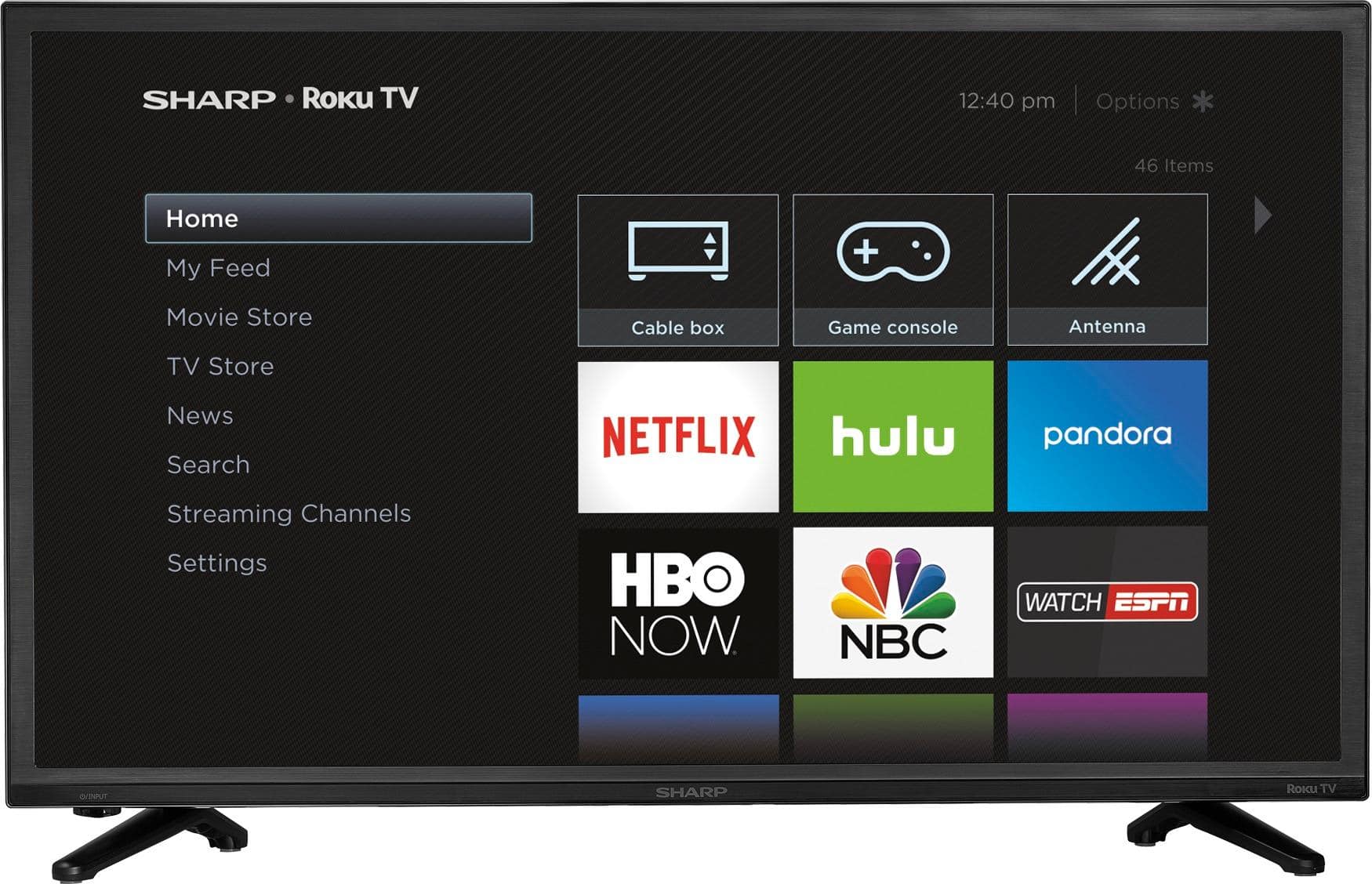 Front. Sharp - 32" Class - LED - 720p - Smart - HDTV Roku TV - Black.