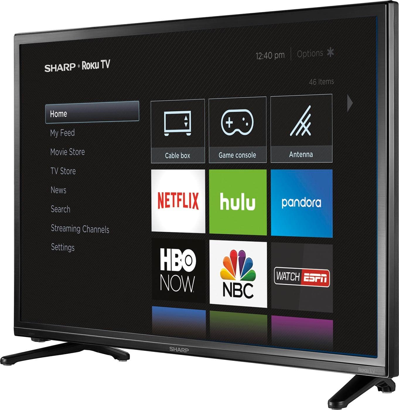 Left. Sharp - 32" Class - LED - 720p - Smart - HDTV Roku TV - Black.