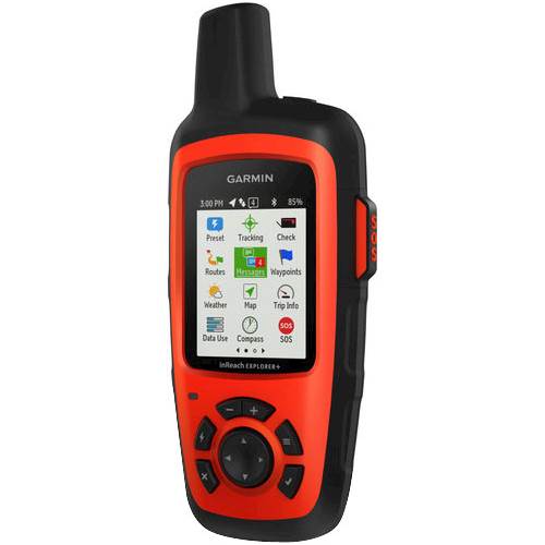 Left View: Garmin - inReach Explorer+ 2.31" GPS with Built-In Bluetooth - Orange