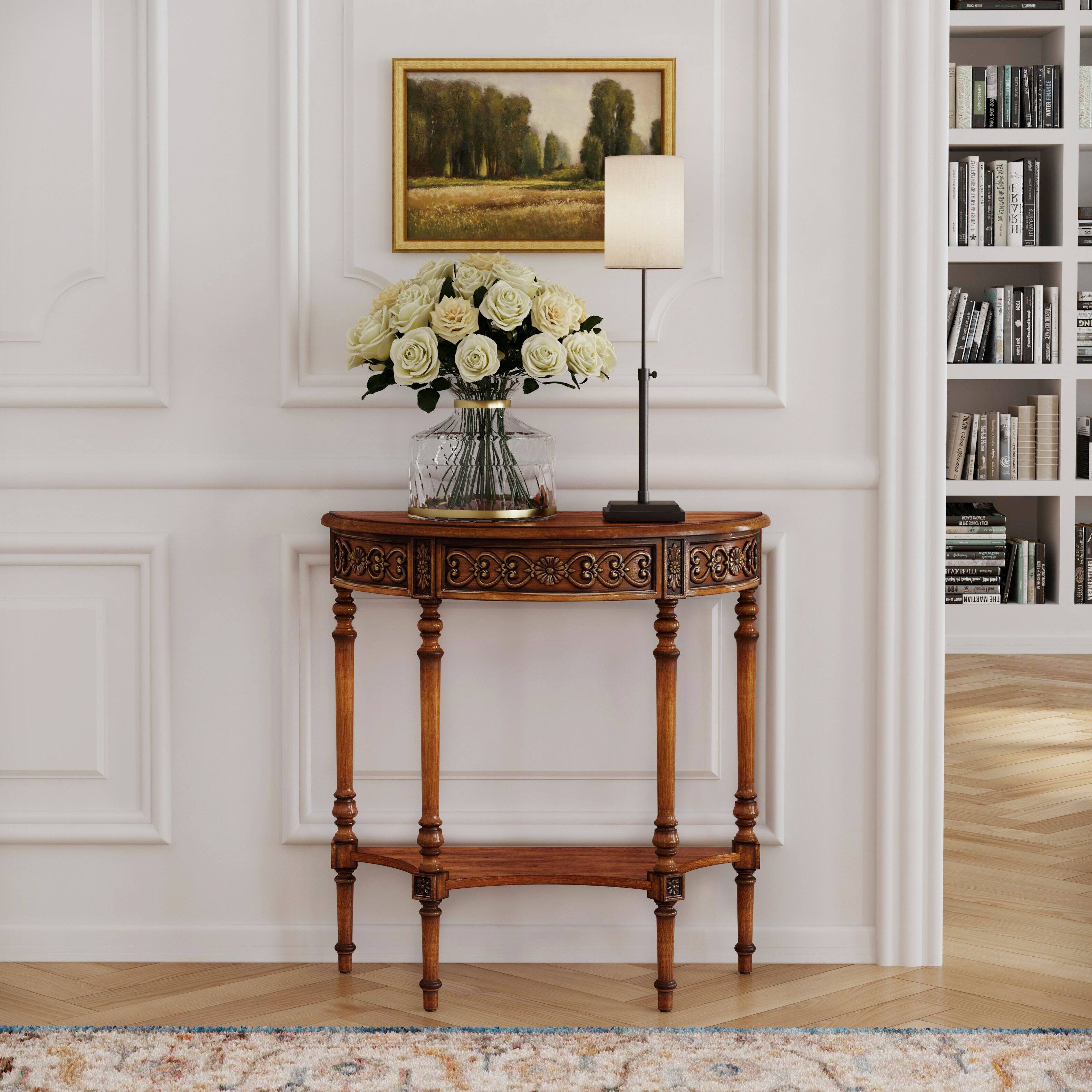 Alt View 6. Butler Specialty - Danelle Demilune Console Table - Medium Brown.