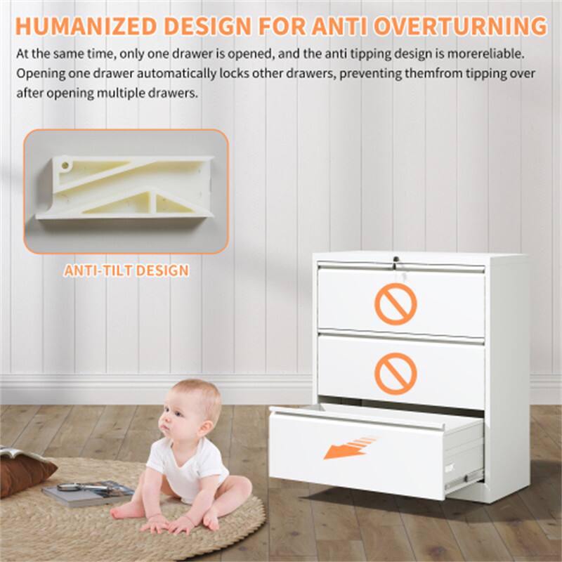 HUMANIZED DESIGN FOR ANTI OVERTURNING

At the same time, only one drawer is opened, and the anti tipping design is more reliable. Opening one drawer automatically locks other drawers, preventing them from tipping over after opening multiple drawers.

ANTI-TILT DESIGN