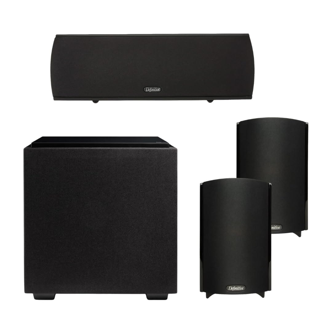 Pair of Definitive Technology ProMonitor 800-2-Way | Easy-Mounting and Descend DN8 500 Wat Peak 8 Inch Subwoofer Bundle - Black