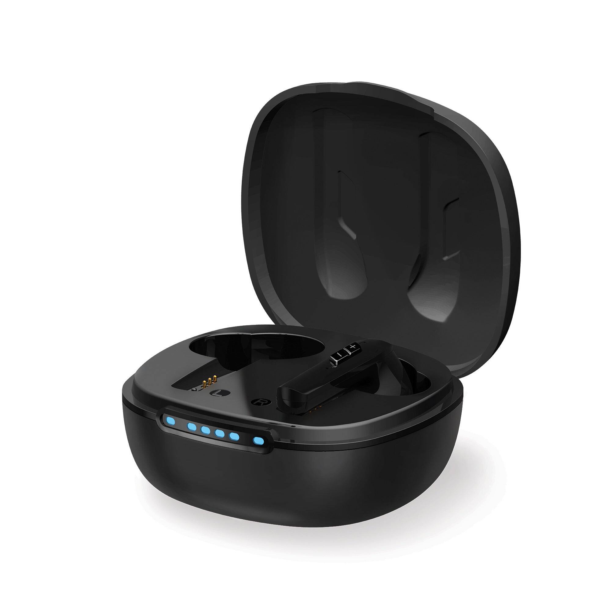 Alt View 3. Harmonix - Elevate Self-Fitting OTC Hearing Aids - Rechargeable with Charging Case, Bluetooth Streaming, 4 Programs - Black.