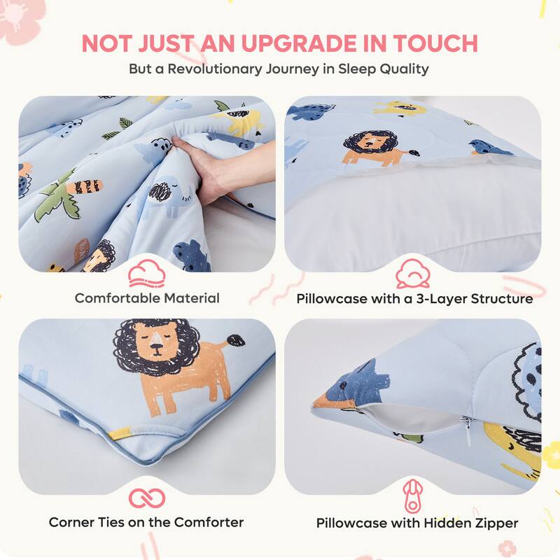 NOT JUST AN UPGRADE IN TOUCH  
But a Revolutionary Journey in Sleep Quality  

Comfortable Material  
Pillowcase with a 3-Layer Structure  
Corner Ties on the Comforter  
Pillowcase with Hidden Zipper