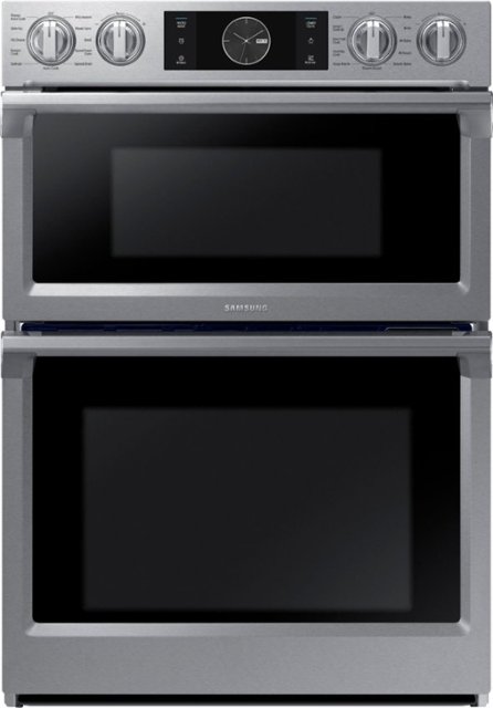 Front Zoom. Samsung - 30" Microwave Combination Wall Oven with Flex Duo, Steam Cook and WiFi - Stainless steel.