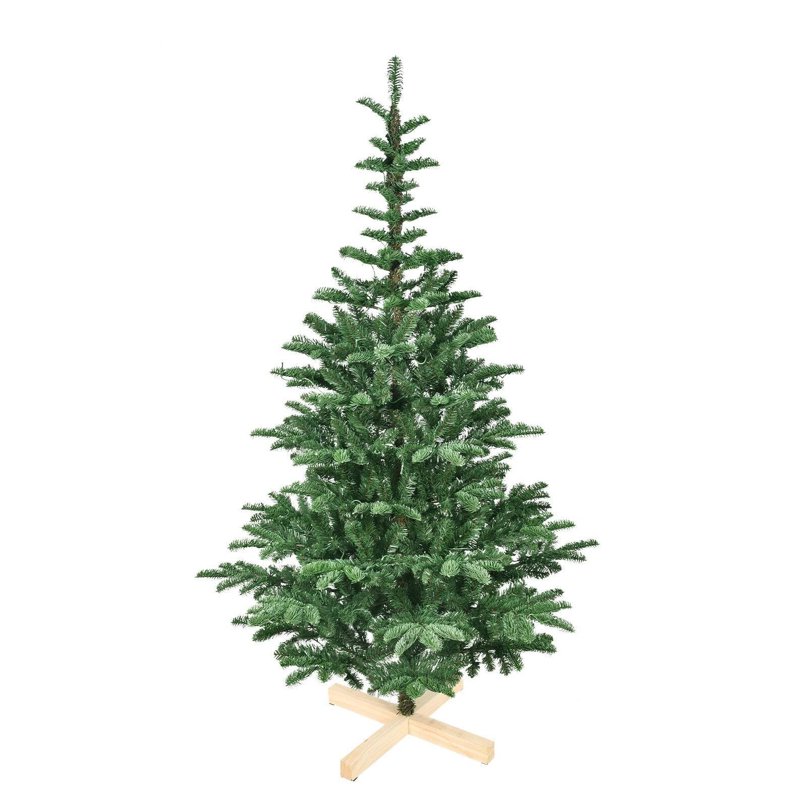 Front. BreeBe - 6ft Pre-Lit Christmas Tree with 300 Warm White LED Lights - Green.