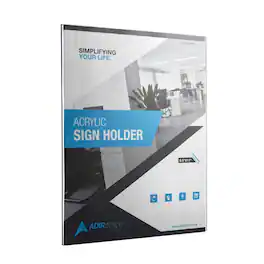 AdirOffice - Sign Holder, 8.5""x 11" Clear Wall Mount Side-Loading Acrylic Sign Holders - 12-Pack