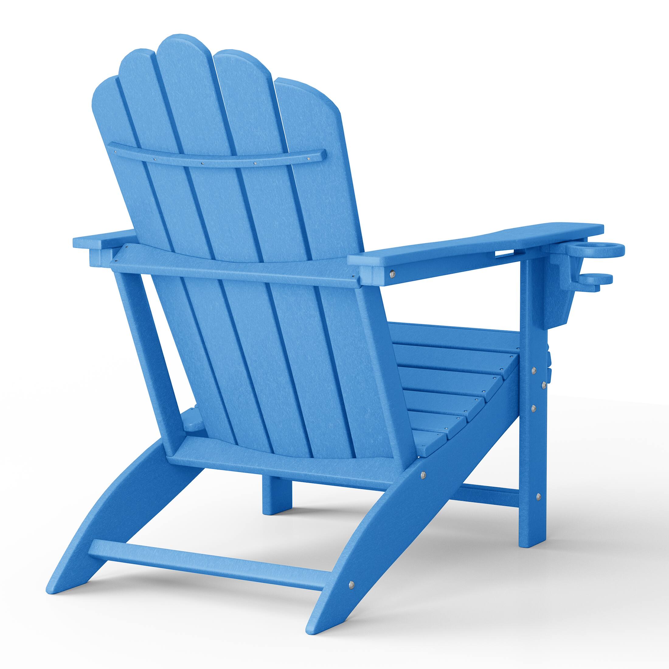 Alt View 2. WestinTrends - WestinTrends Highland Outdoor Patio HDPE Adirondack Chairs With Cup Holders (Set of 8) - Pacific Blue.