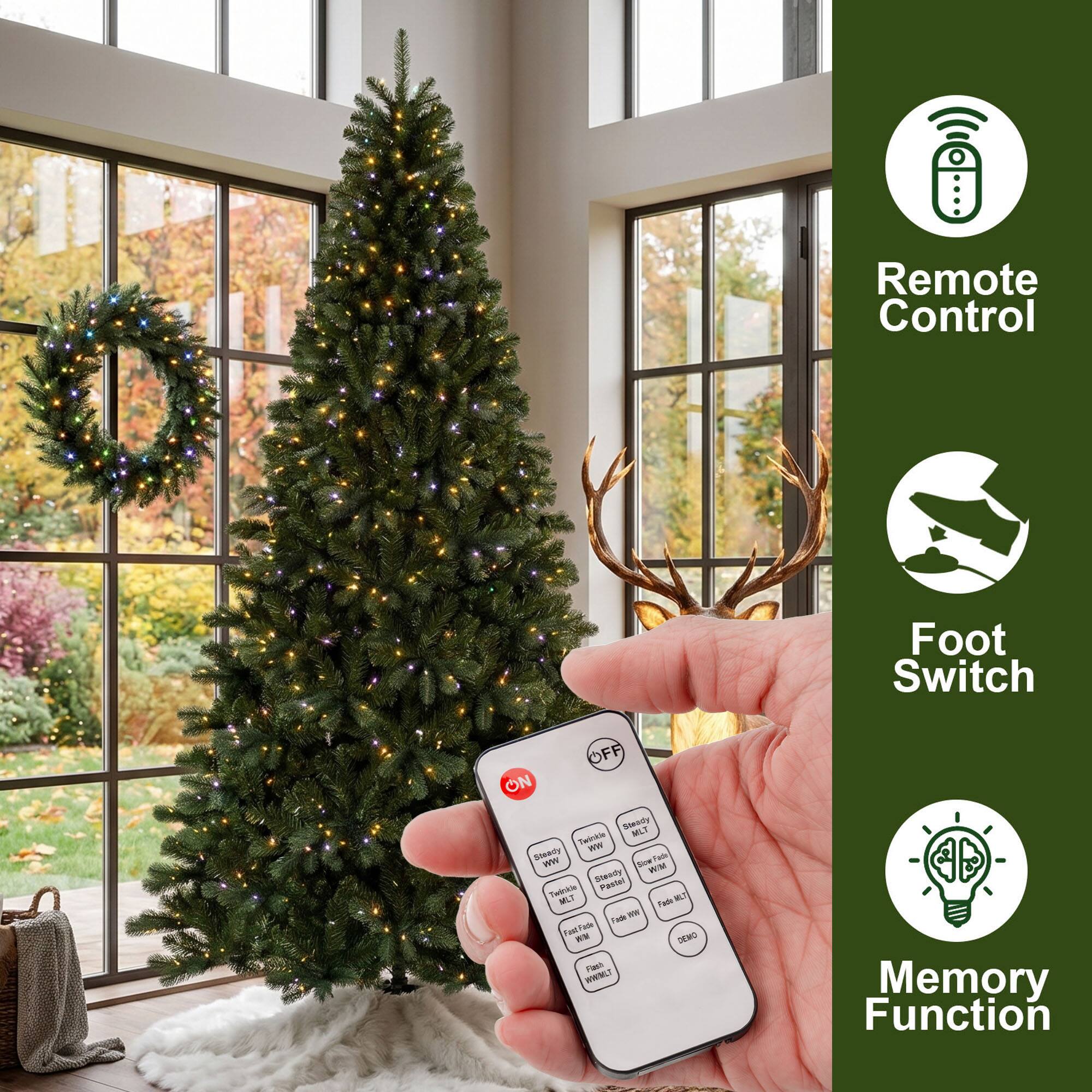 Remote Control  
Foot Switch  
Memory Function  

OFF ON  
Steady  
MLT Twinkie ww  
Steady ww  
Bow Fade  
Steady WIM Twinkle  
Pastel MLT Fade  
MLT Fade ww  
Fast Fade WW  
DEMO Flash WWWLT