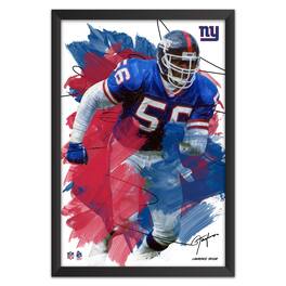 Sporticulture - Lawrence Taylor New York Giants 14" x 20" Brush Stroke Player Framed Art Print - Multicolor