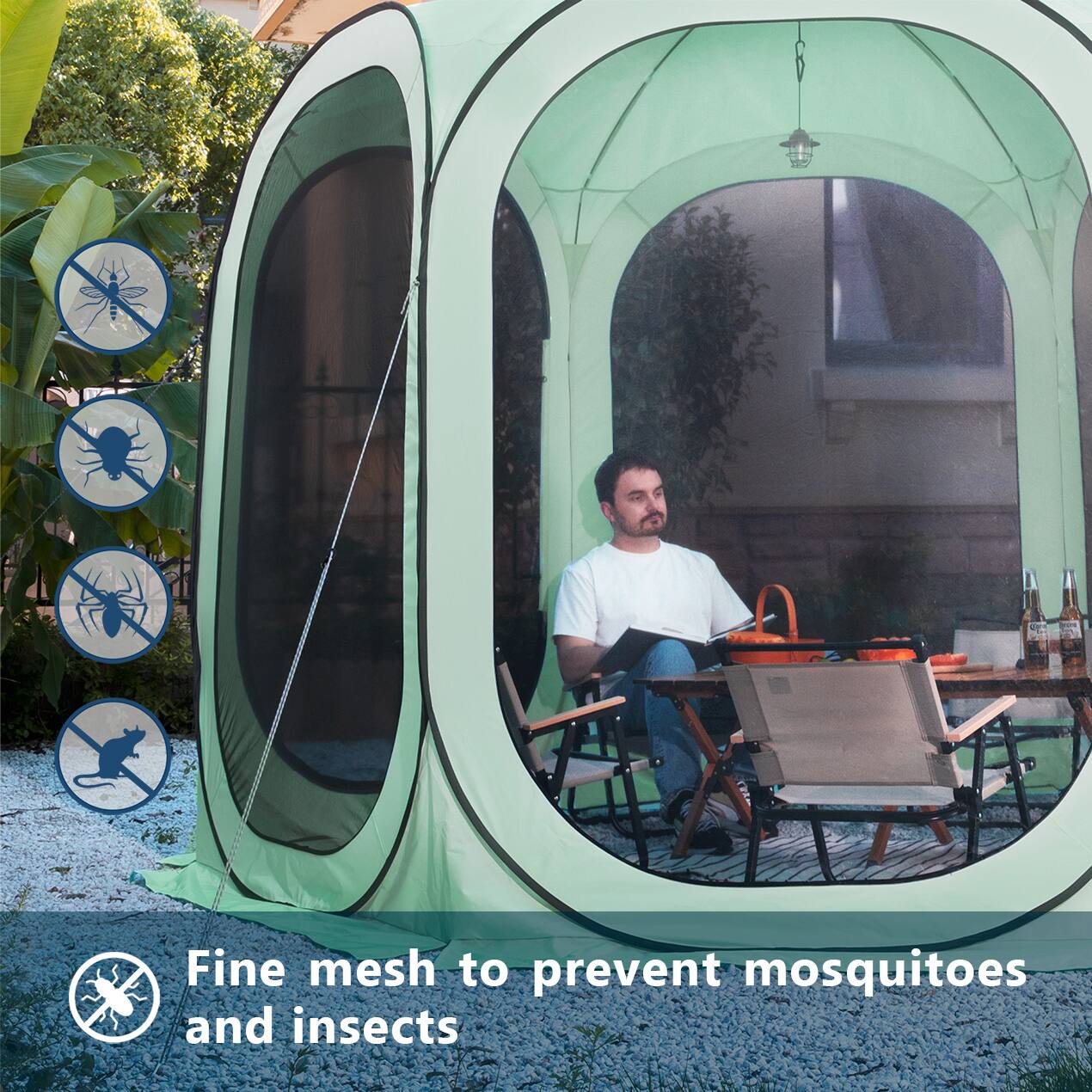 Fine mesh to prevent mosquitoes and insects