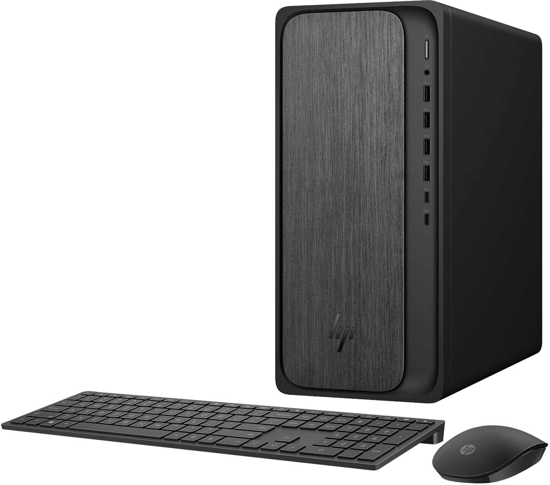 Alt View 6. HP - OmniDesk Desktop - AMD Ryzen 3 - 8GB DDR5 Memory - 256GB SSD - Gray Wood.