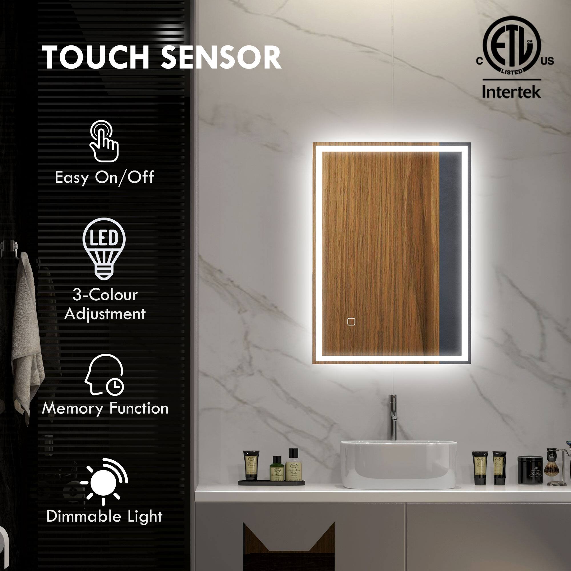 TOUCH SENSOR - Easy On/Off - LED - 3-Colour Adjustment - Memory Function - Dimmable Light