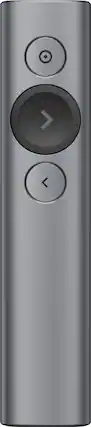 Front. Logitech - Spotlight Presentation Remote with 100 ft Range and Quick Charging - Slate.