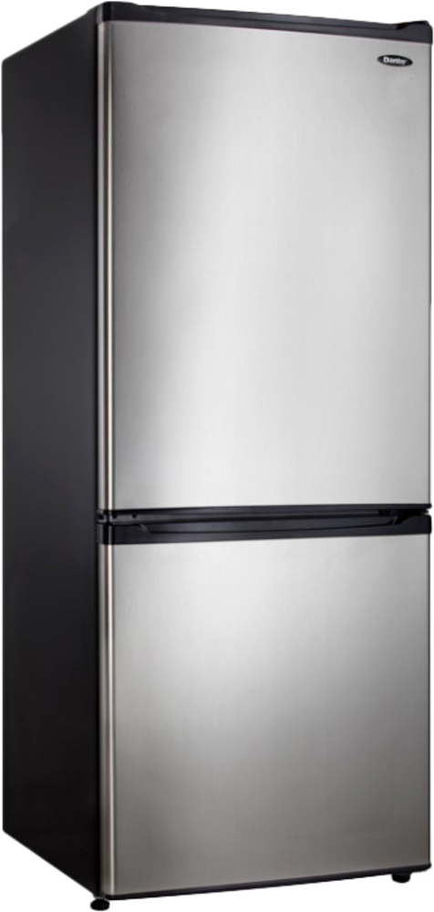 Angle View: Danby - 9.2 Cu. Ft. Bottom-Freezer Refrigerator - Black/Stainless Steel Look