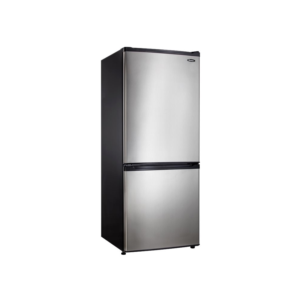 Left View: Danby - 9.2 Cu. Ft. Bottom-Freezer Refrigerator - Black/Stainless Steel Look