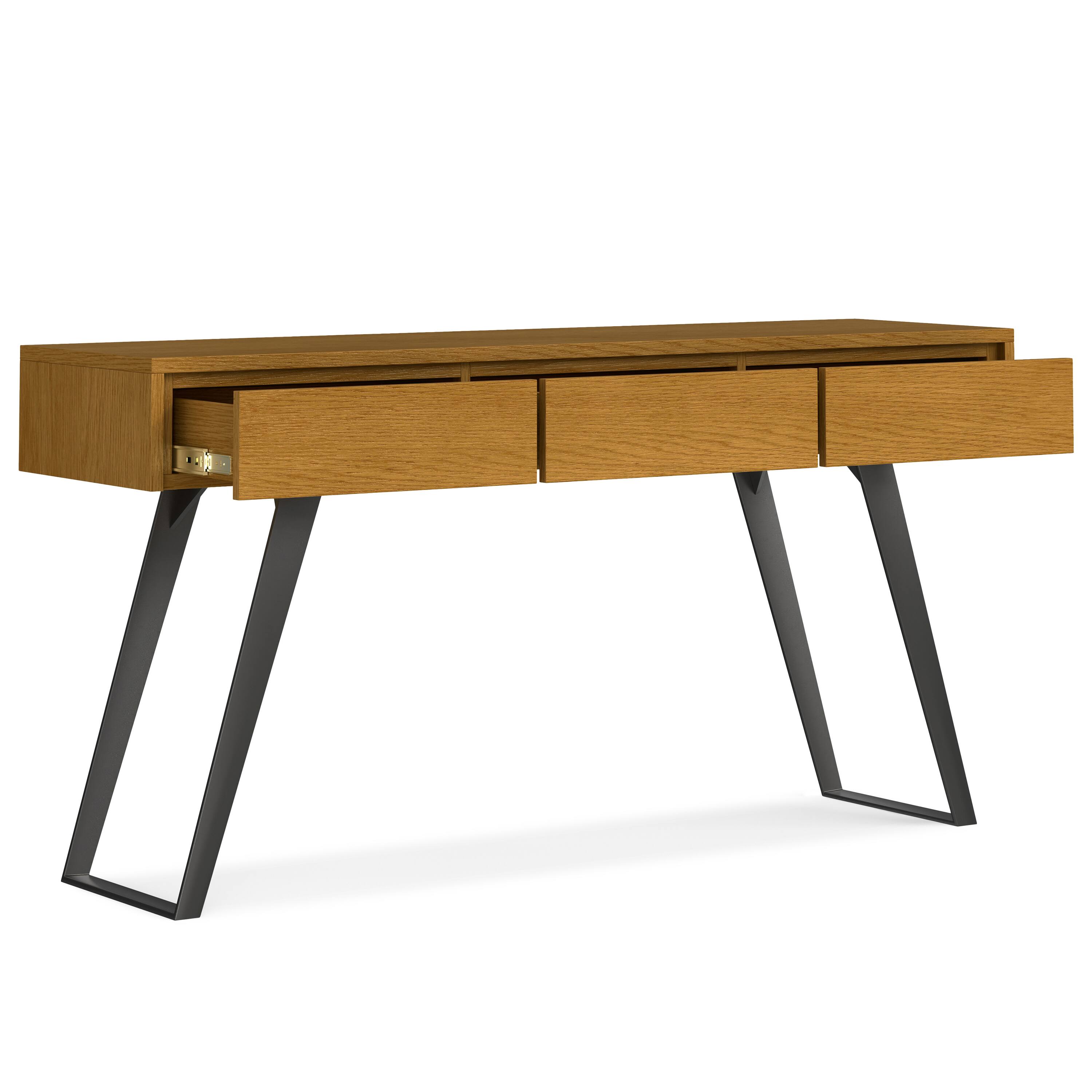 Back. Simpli Home - Simpli Home Lowry 60 inch Wide Console Sofa Table in Oak Veneer - Oak Veneer.